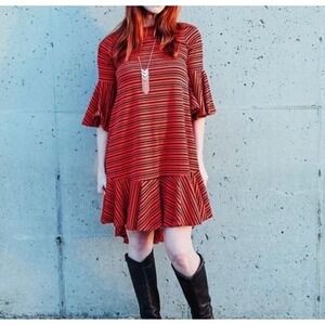 LuLaRoe high‎ low ruffled 3/4 sleeve dress, Size XS